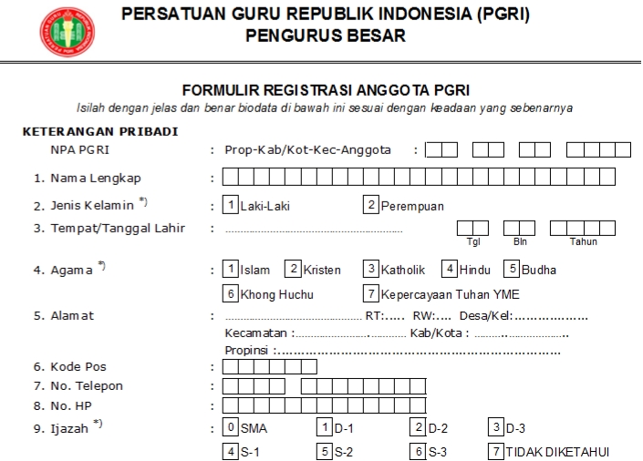 Pendaftaran PGRI Samarinda - Persatuan Guru Republik Indonesia Cabang Samarinda